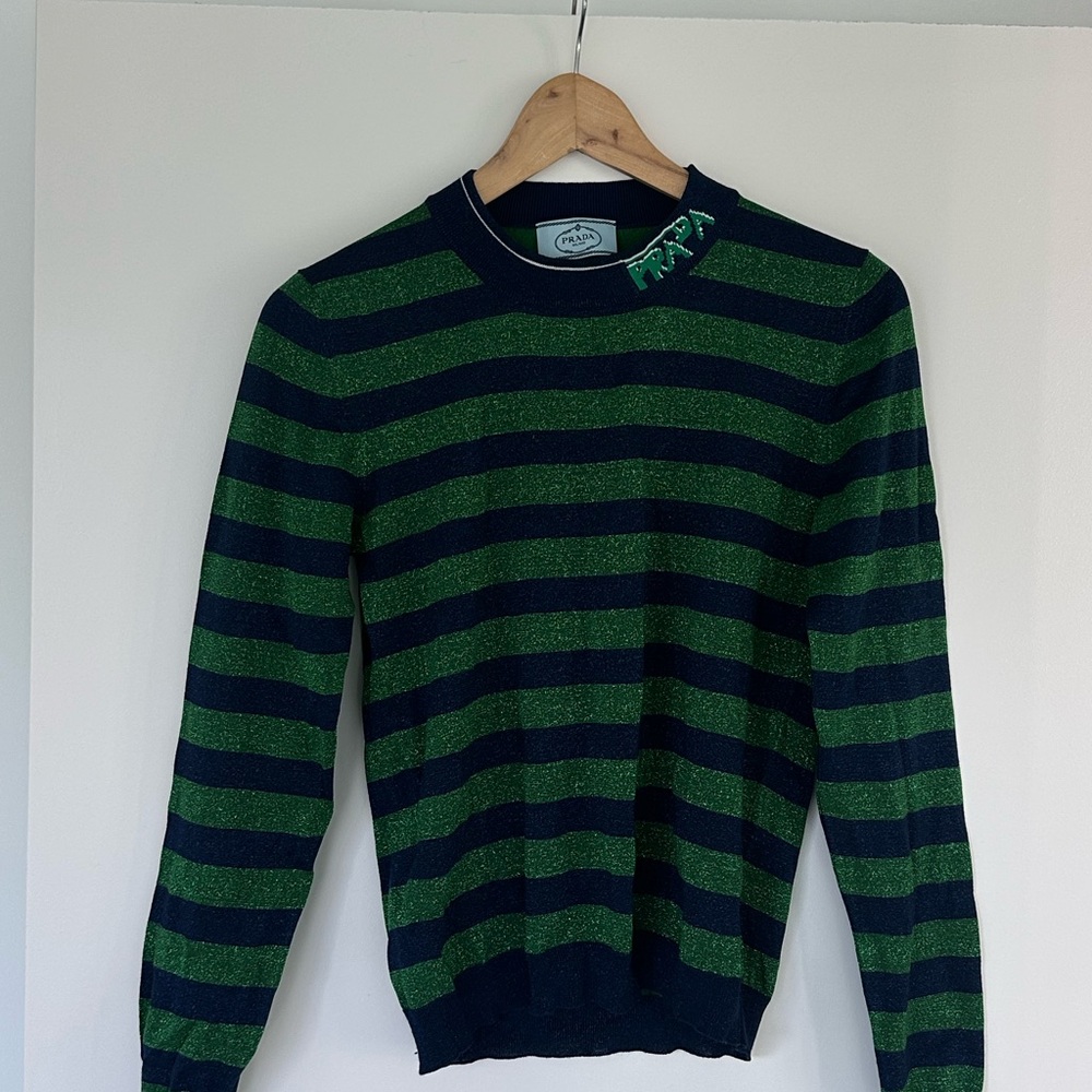 PRADA Green and Blue
Glitter Striped Jumper